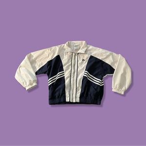 Men’s Small Adidas Blue White Zip Up Mockneck Windbreaker